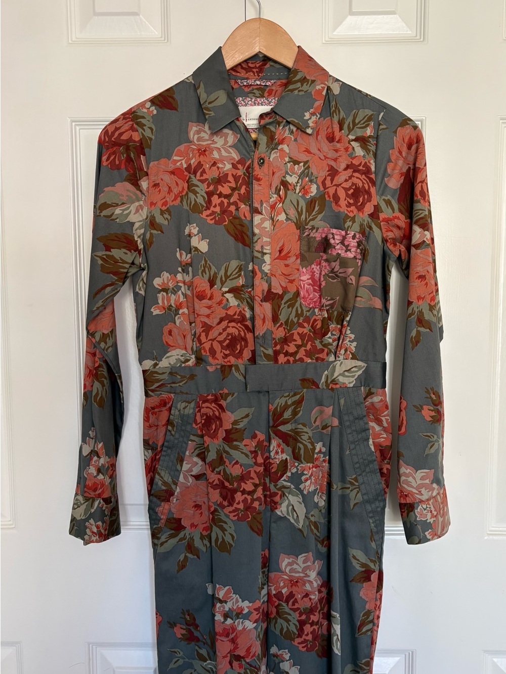 Anthropologie Fiona Utility Jumpsuit- Floral Print